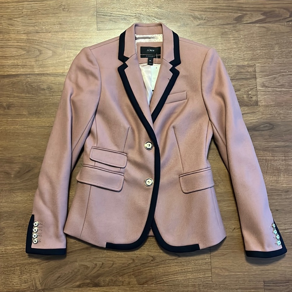 J. Crew Women Wool Schoolboy Blazer in color Mauve - Size 00 - NEW
